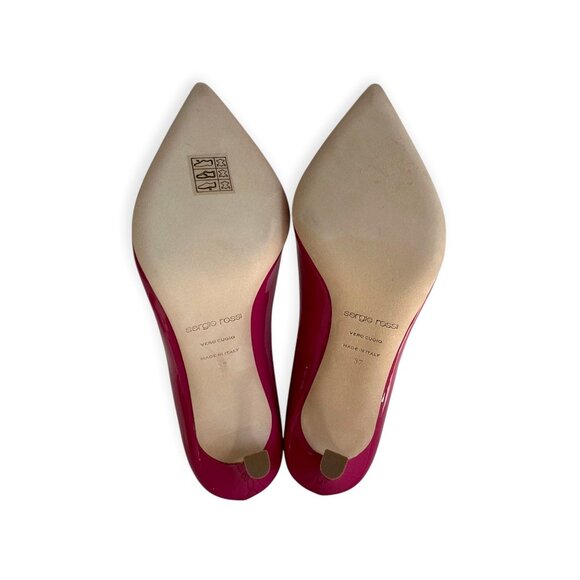 Sergio Rossi New Secret 090 Magenta Patent Pumps EU 37 / US 6.5-7 NIB - Picture 8 of 15